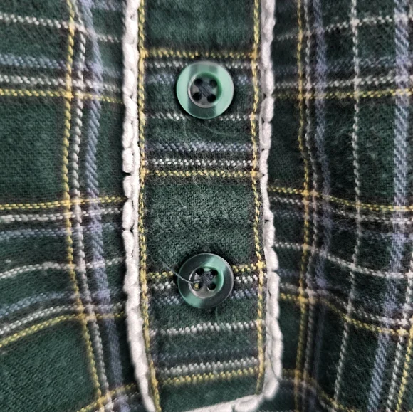 L.L. Bean Style Plaid Cotton Nightgown Green Flannel Cottagecore Sz L Cabin-core - Picture 8 of 12